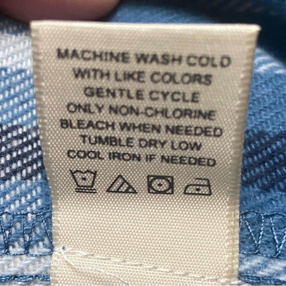 No Comment NY Blue & White Flannel Button Front Shacket - Picture 7 of 7